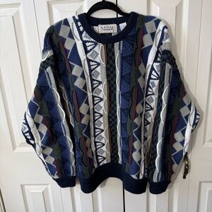 Vintage Cotton Traders Cosby Sweater Mens Size Medium 3D Jumper Coogi Style